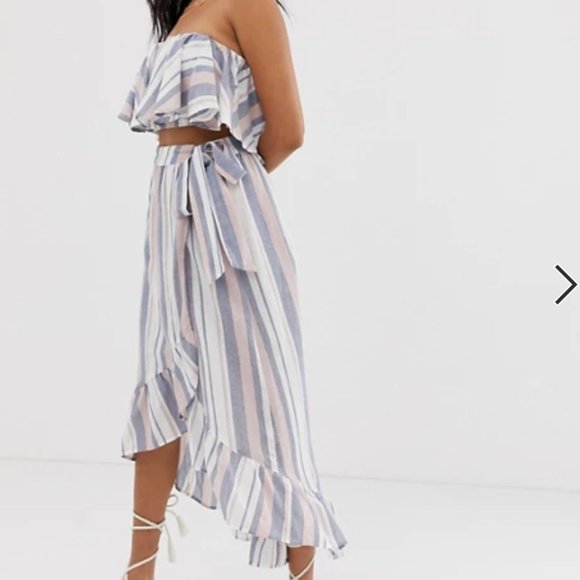 ASOS Dresses & Skirts - Asos Stripe Frill Beach Sarong Wrapt skirt Coord